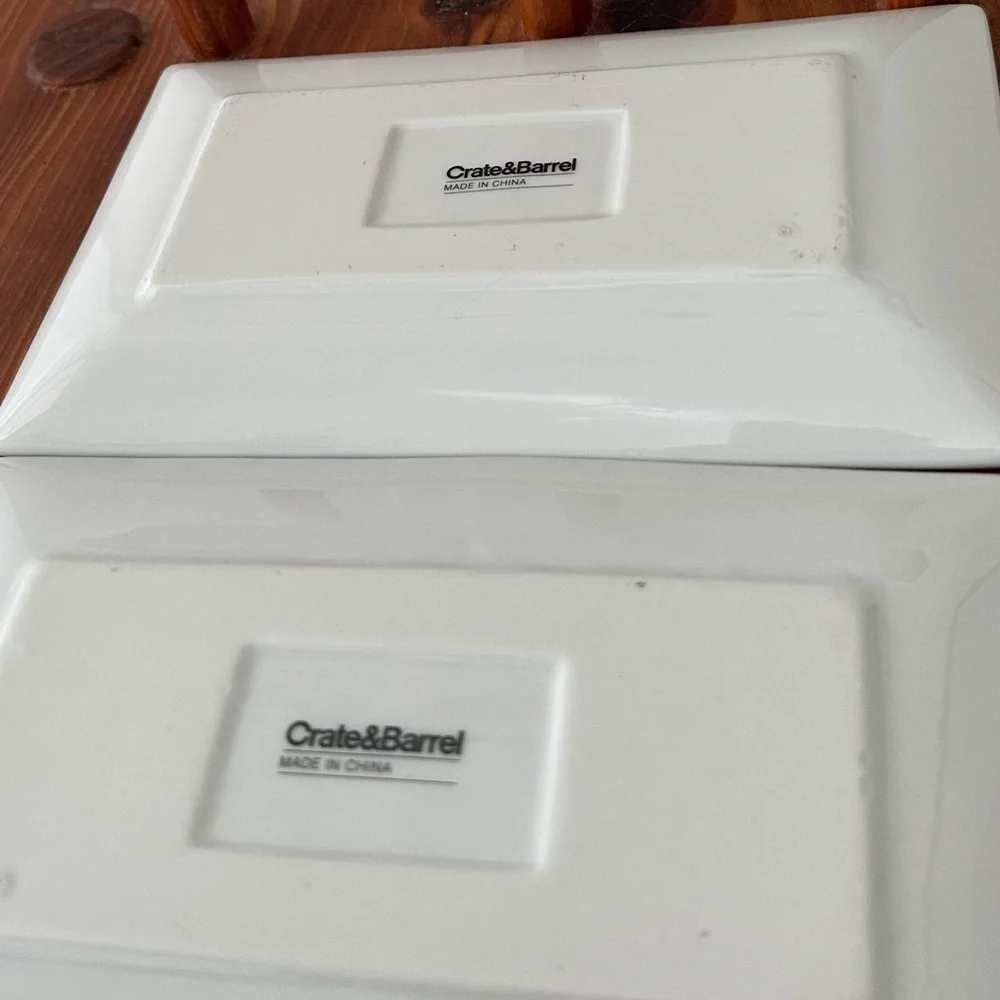 Set of 2 Crate & Barrel Beer Appetizer Plate Una Een